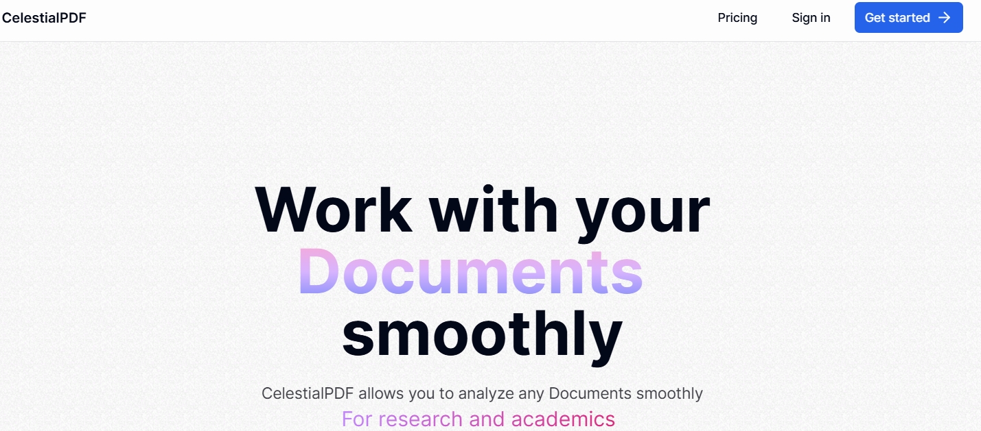 CelestialPDF,与任何PDF文档进行对话的专业AI阅读工具。