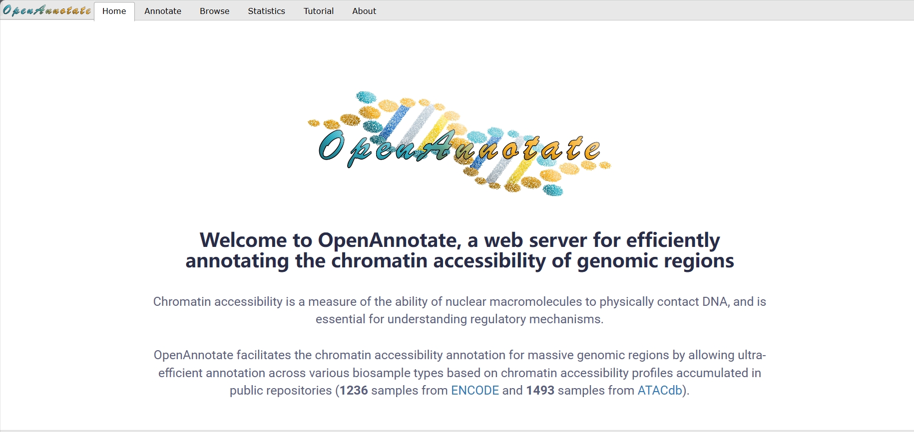 OpenAnnotate,大规模基因组区域的染色质可及性注释工作的平台